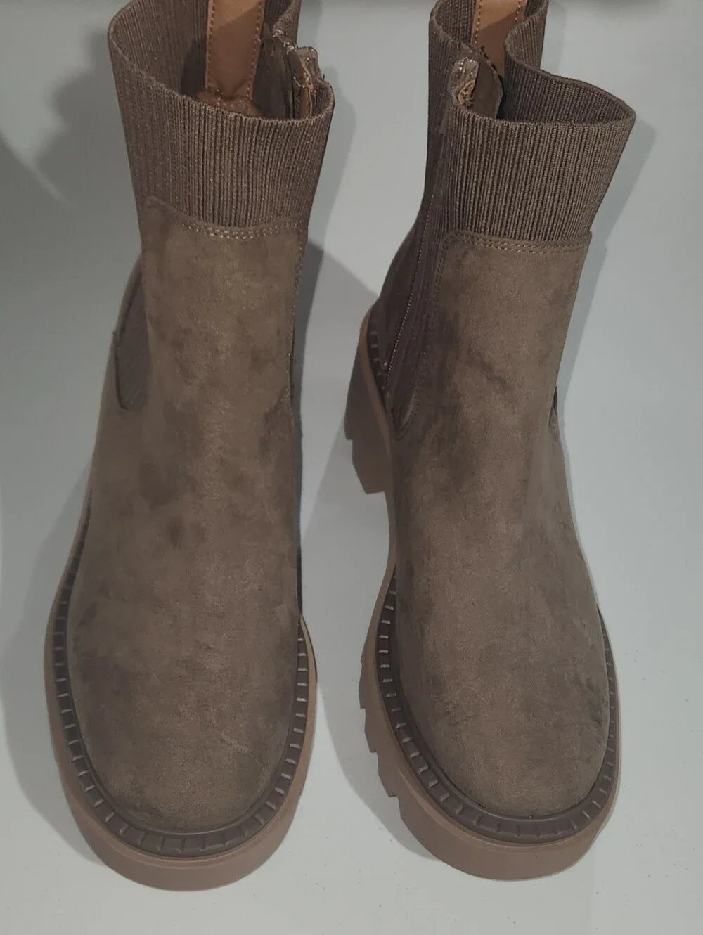 Women's Taupe Suede Ankle Boots - Brand: Universal Thread Size 11